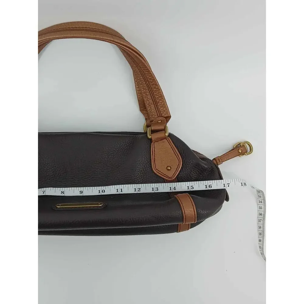 Y2K Pebbled leather shoulder bag, Cole Haan hobo style with metallic hardware